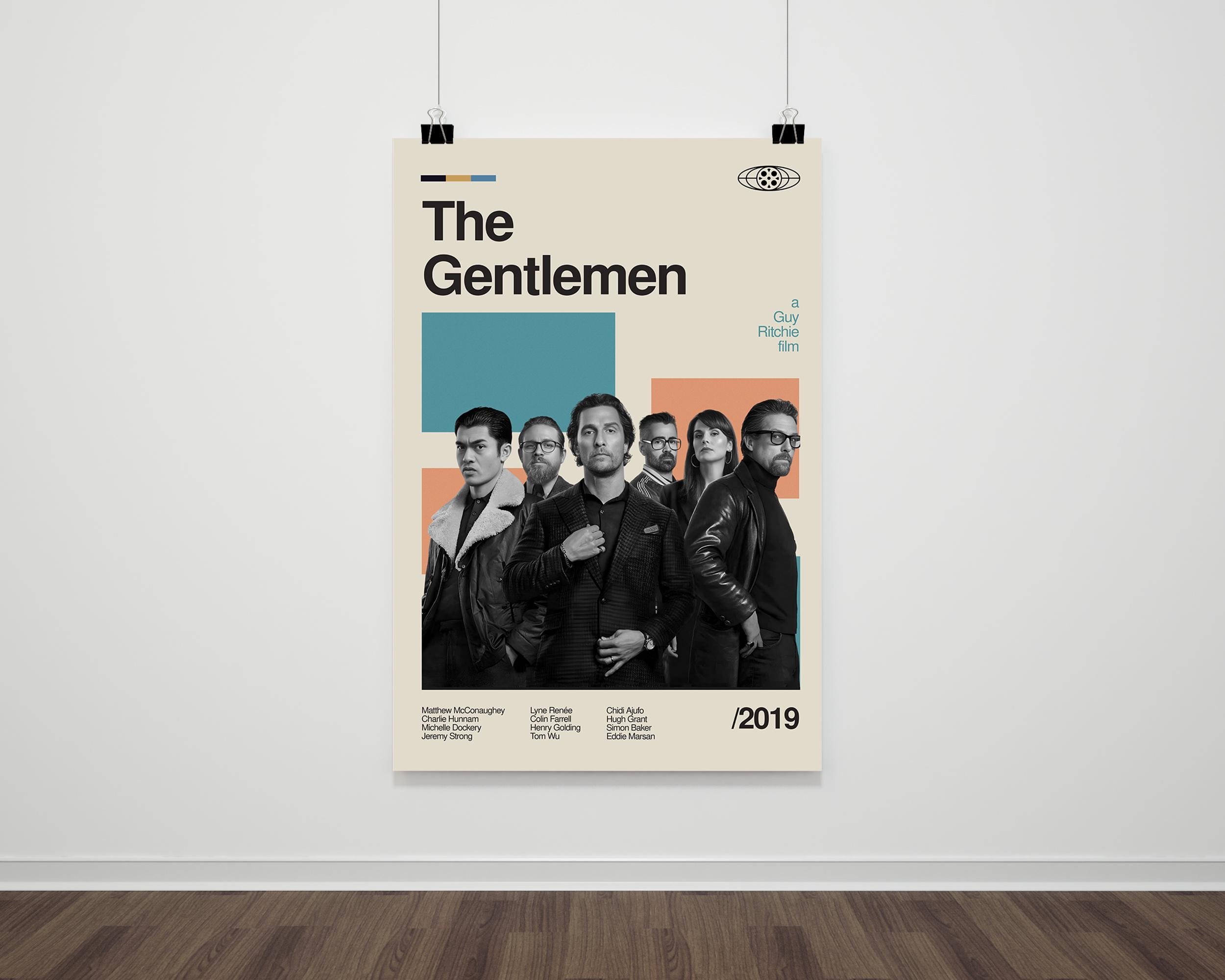 The Gentlemen Movie Poster: Retro Mid-century Modern Print