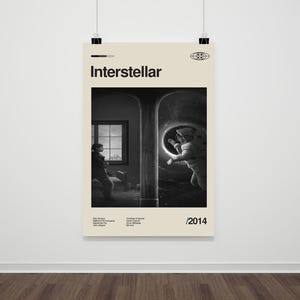 Interstellar Movie Poster: Retro Mid-Century Modern Print