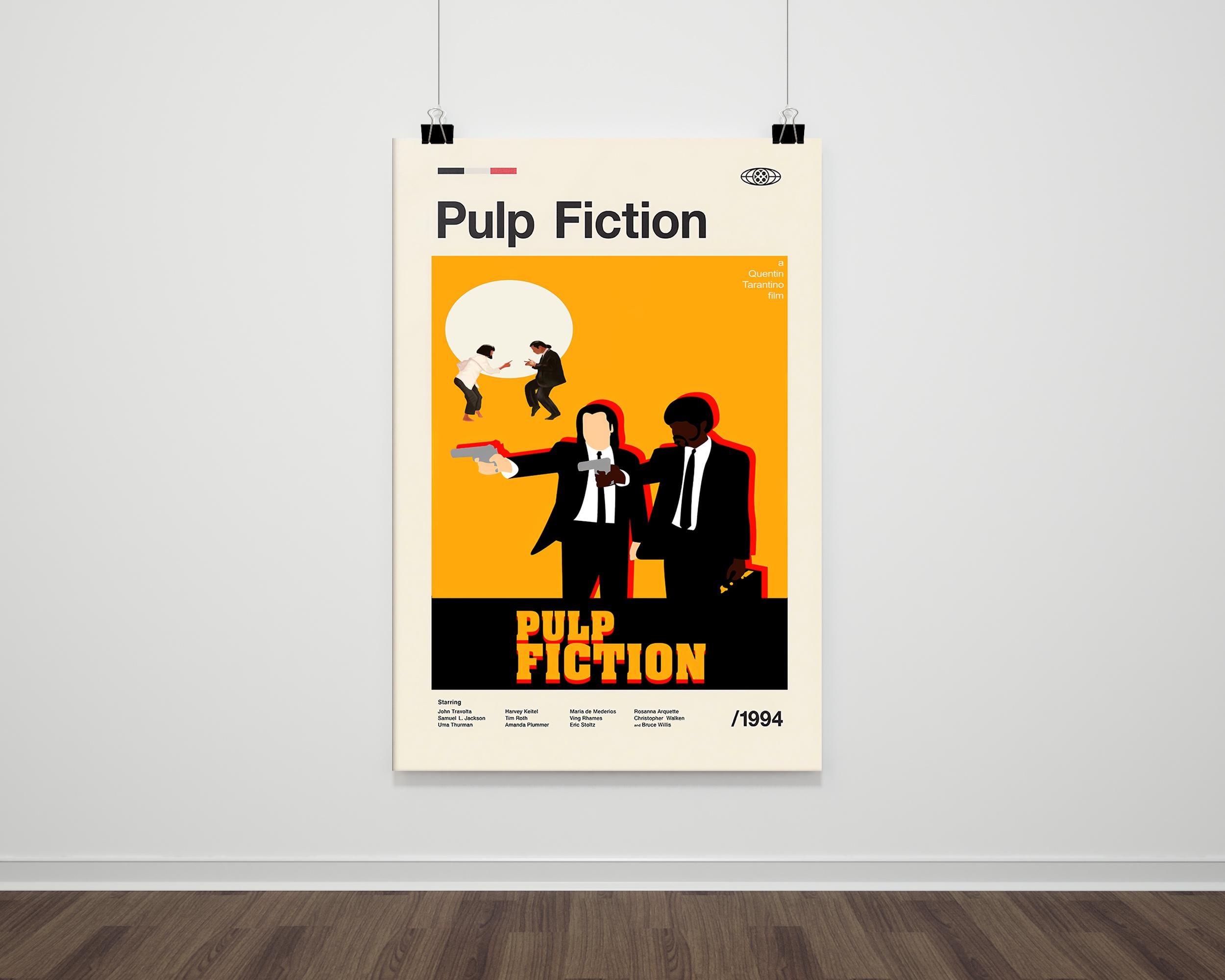 Pulp Fiction Movie Poster, Retro Movie Print, Modern Vintage