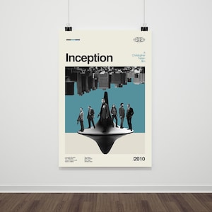 Inception Movie Poster: Retro Mid-Century Modern Print