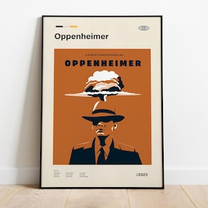 Oppenheimer Movie Poster, Retro Movie Print, Modern Vintage Movie Posters,Mid Century Modern Poster