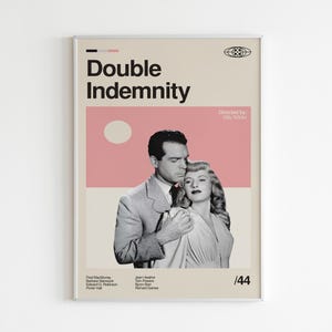 Double Indemnity Poster: Retro Mid-Century Modern Movie Print