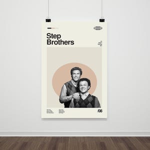 Step Brothers Movie Poster: Retro Mid-Century Modern Print