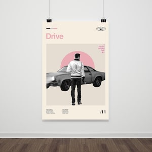 Drive Movie Poster: Retro Mid-Century Modern Art Print