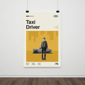 Taxi Driver Movie Poster: Retro Mid-Century Modern Art Print