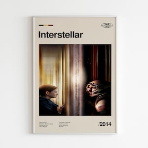 Interstellar Movie Poster: Retro Mid-Century Modern Art Print