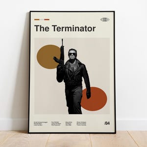Terminator Movie Poster: Retro Mid-Century Modern Art Print