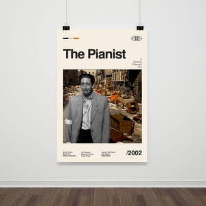 The Pianist Movie Poster, Retro Movie Print, Modern Vintage Movie Posters,Mid Century Modern Poster
