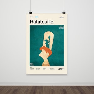 Ratatouille Movie Poster: Retro Mid-Century Modern Print