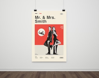 ミスター&ミセス スミス 映画ポスター - 高品質キャンバスアート