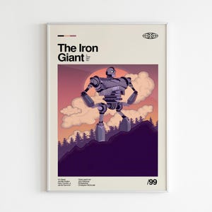 The Iron Giant Movie Poster: Retro Mid-Century Modern Print