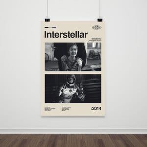 Interstellar Movie Poster: Retro Mid-Century Modern Art Print