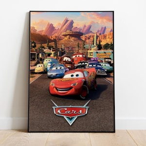 Cars  Movie Poster, Retro Movie Print, Modern Vintage Movie Posters,Mid Century Modern Poster