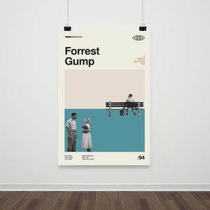 Forrest Gump Movie Poster: Retro Mid-Century Modern Print