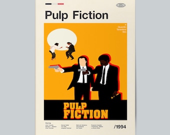 Pulp Fiction Movie Poster: Retro Mid-century Modern Print
