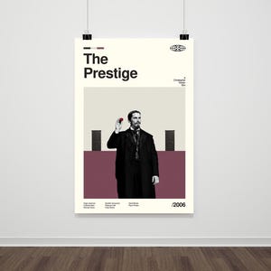 The Prestige Movie Poster: Retro Mid-Century Modern Film Print