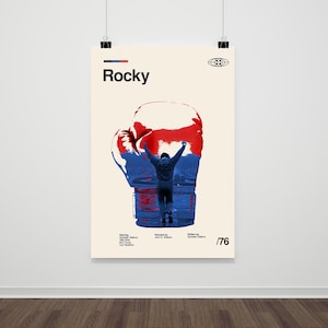 Rocky Movie Poster: Mid-Century Modern Retro Print
