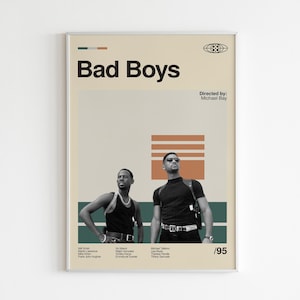 Bad Boys Movie Poster: Retro Mid-Century Modern Film Print