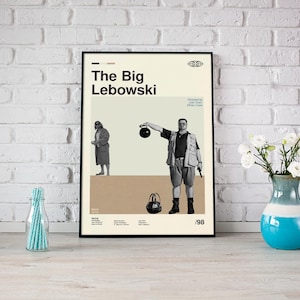 The Big Lebowski Movie Poster, Retro Movie Print, Modern Vintage Movie Posters,Mid Century Modern Poster