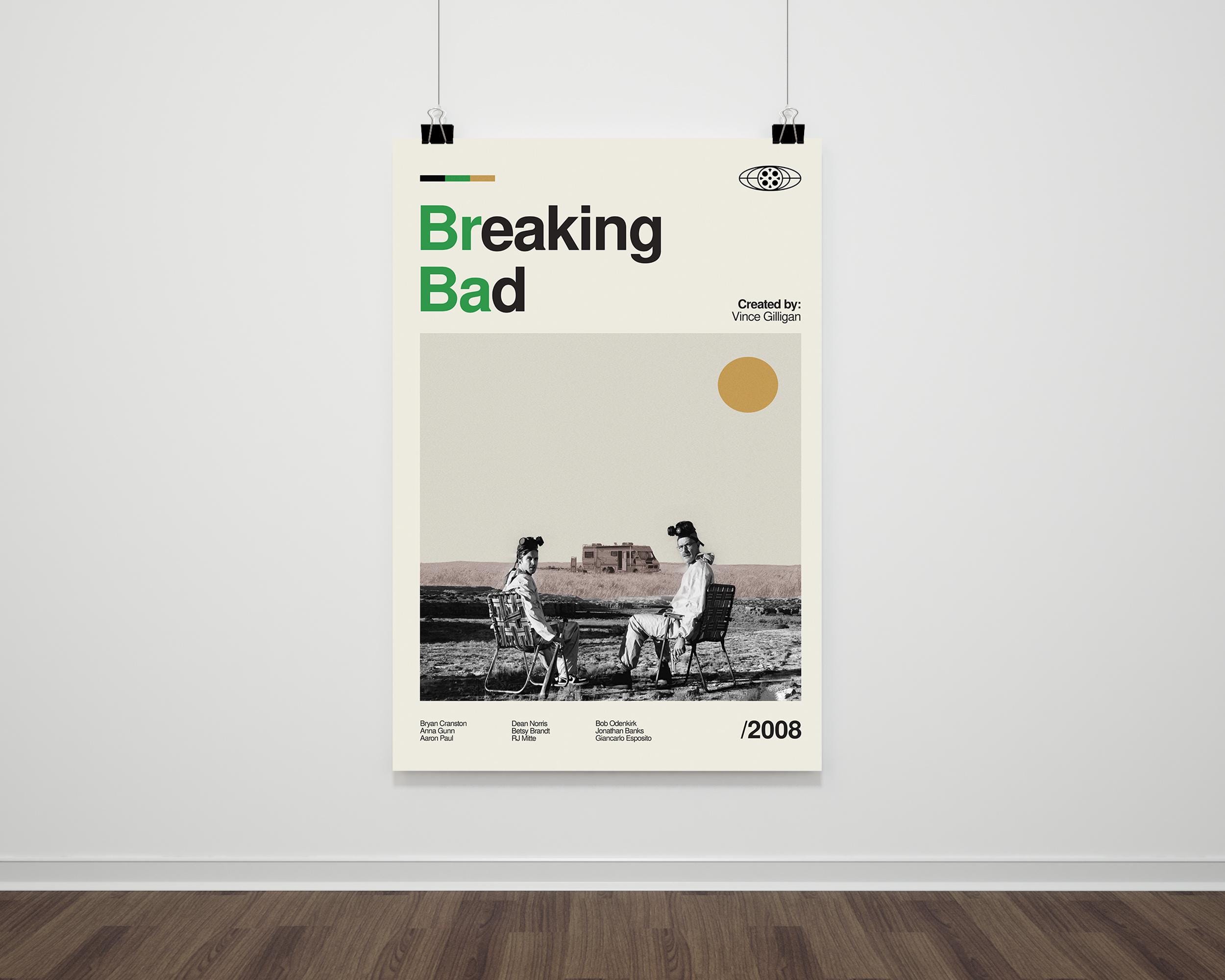 Breaking Back Poster Breaking Bad Retro Poster, Minimalist Movie Art (multiple Sizes) - Etsy