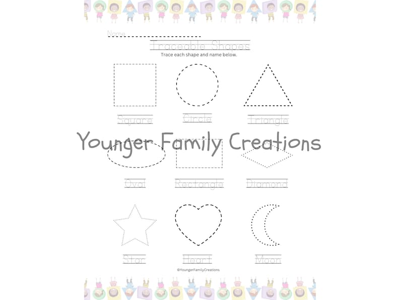 PRINTABLE Shapes Worksheet Bundle Preschool - Kindergarten - Etsy