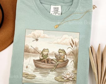 Comfort Colors Funny Frog Book Lover Shirt Unisex Reading Humor Tee Vintage Frogs T-Shirt Silly Bookworm TShirt Frog Themed Gift For Reader