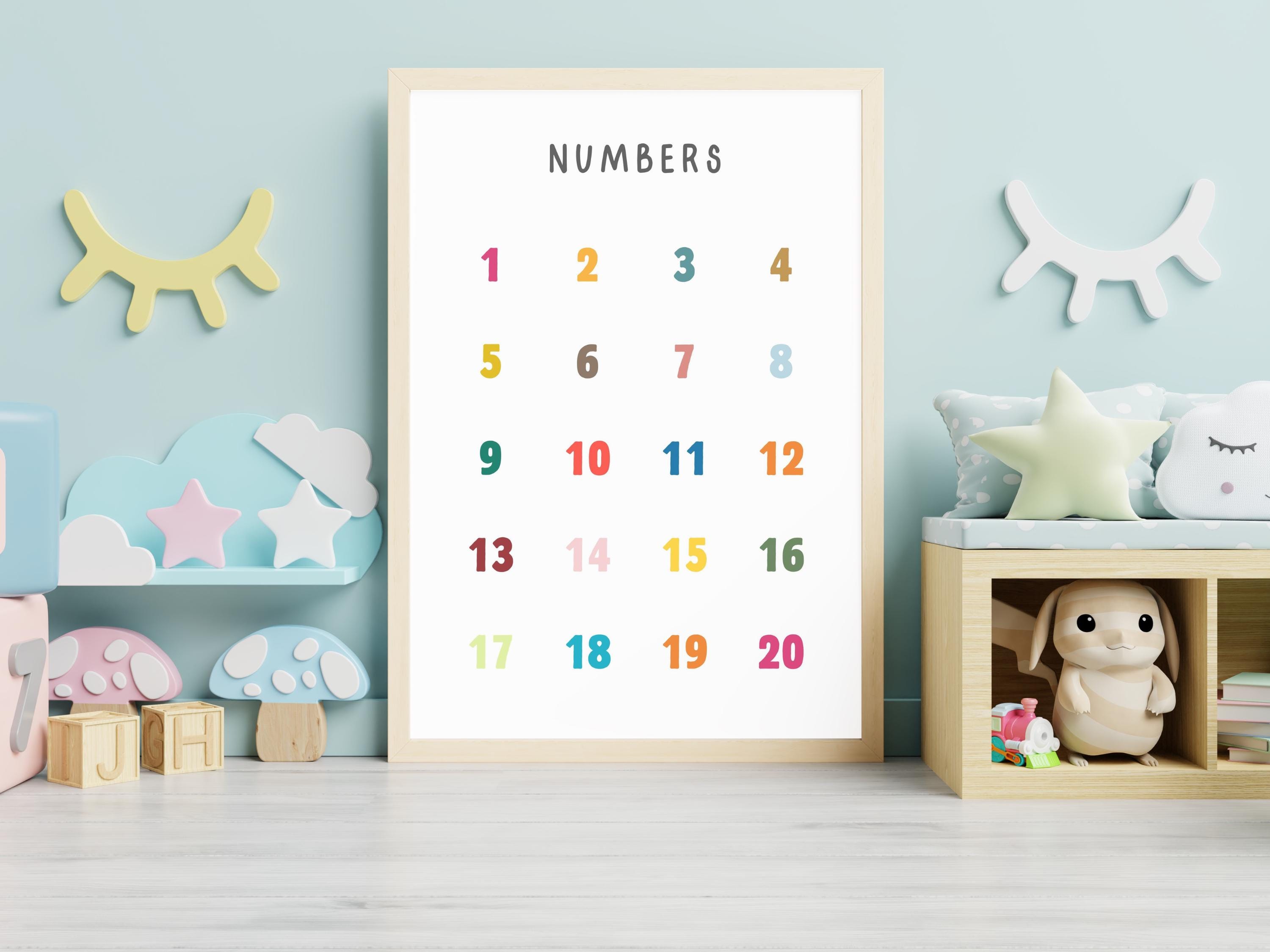 Numbers Poster for Kids | Educational Printable | 1 to 20 Wall Art for ...