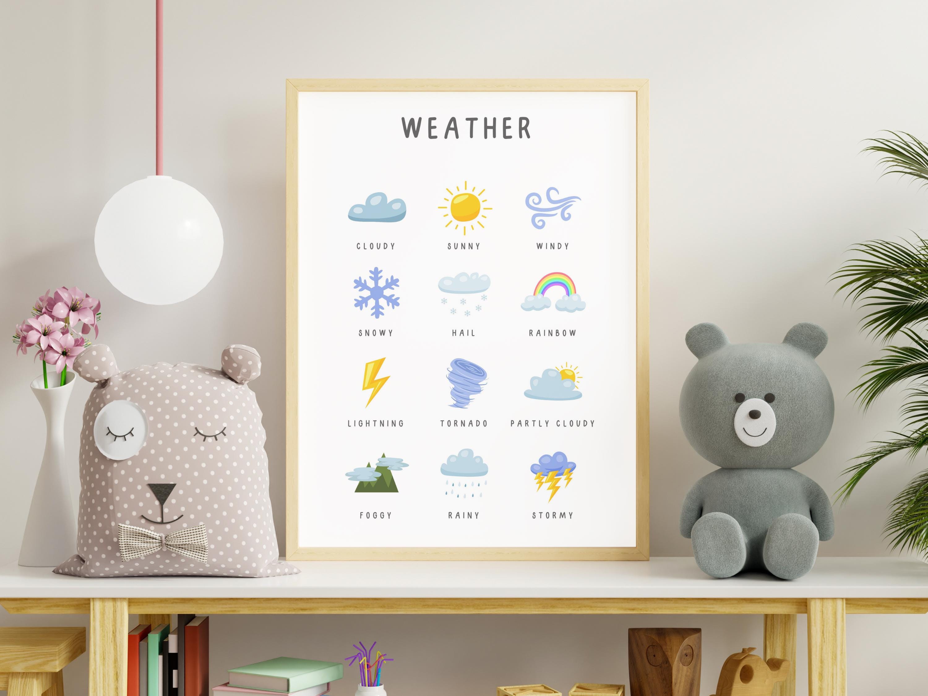 Weather Poster for Kids | Educational Printable | Weather Wall Art for ...