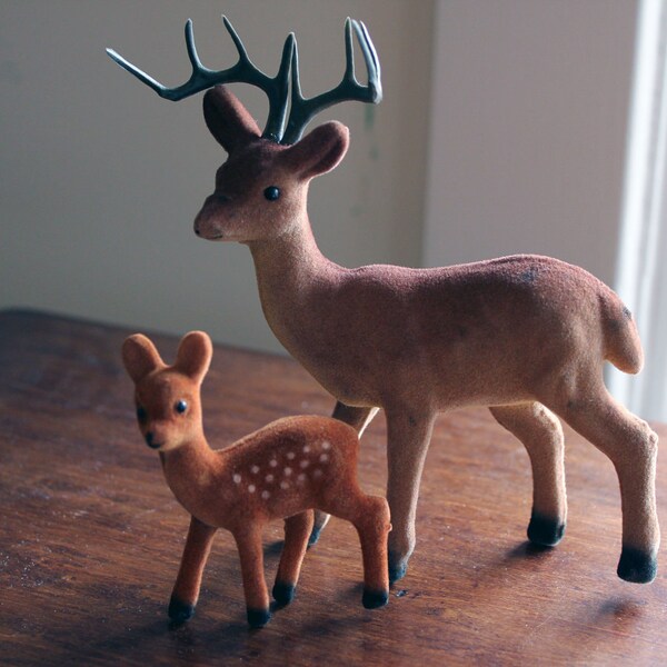 Flocked Fawn with stag