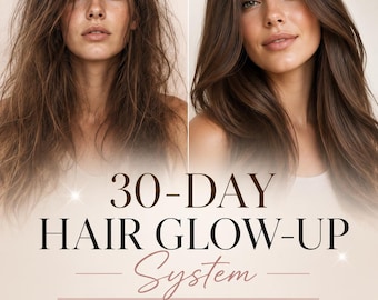 Sistema para revitalizar el cabello en 30 días / Planificador de rutina para un cabello sano (PDF digital)