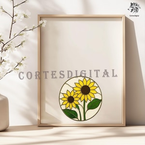 Panneau de tournesol vibrant motif de vitrail - attrape-soleil tournesol jaune - modèle d&#39;art en verre suspendu pour fenêtre d&#39;été bricolage pour la décoration intérieure
