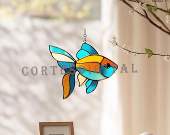 クラフト ステンドグラス 金魚鉢 ハンドメイド ステンドグラス 鱗