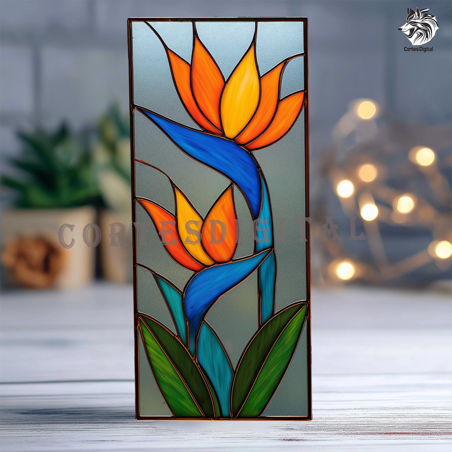 Stained glass bird of paradise - Etsy 日本