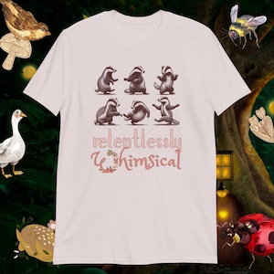 Honey Badger Shirt Funny, Badger Lovers T-Shirt, Cottagecore Funny Animal Tee, Cute Relentless Whimsical Aesthetic, T-Shirt Honey Badger