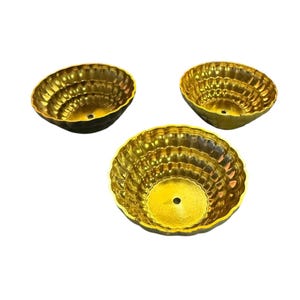UK Based - Mini Gold Diyas - Pack of 3 - Perfect for adding creativity to Mehndi Thaals