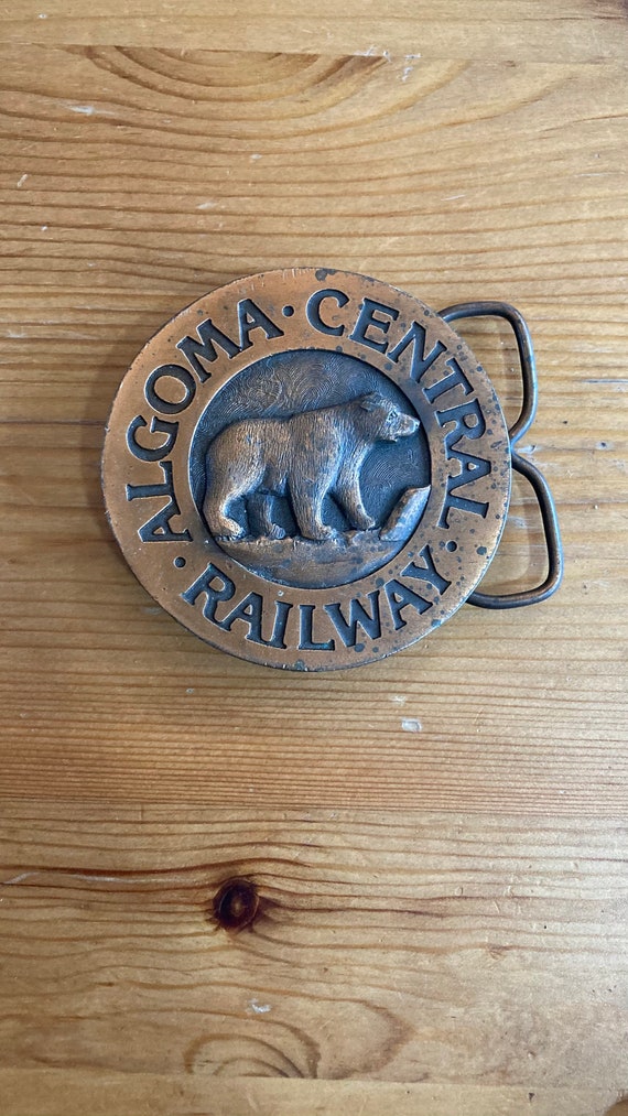 Vintage 1977 Algoma Central Railway Belt Buckle