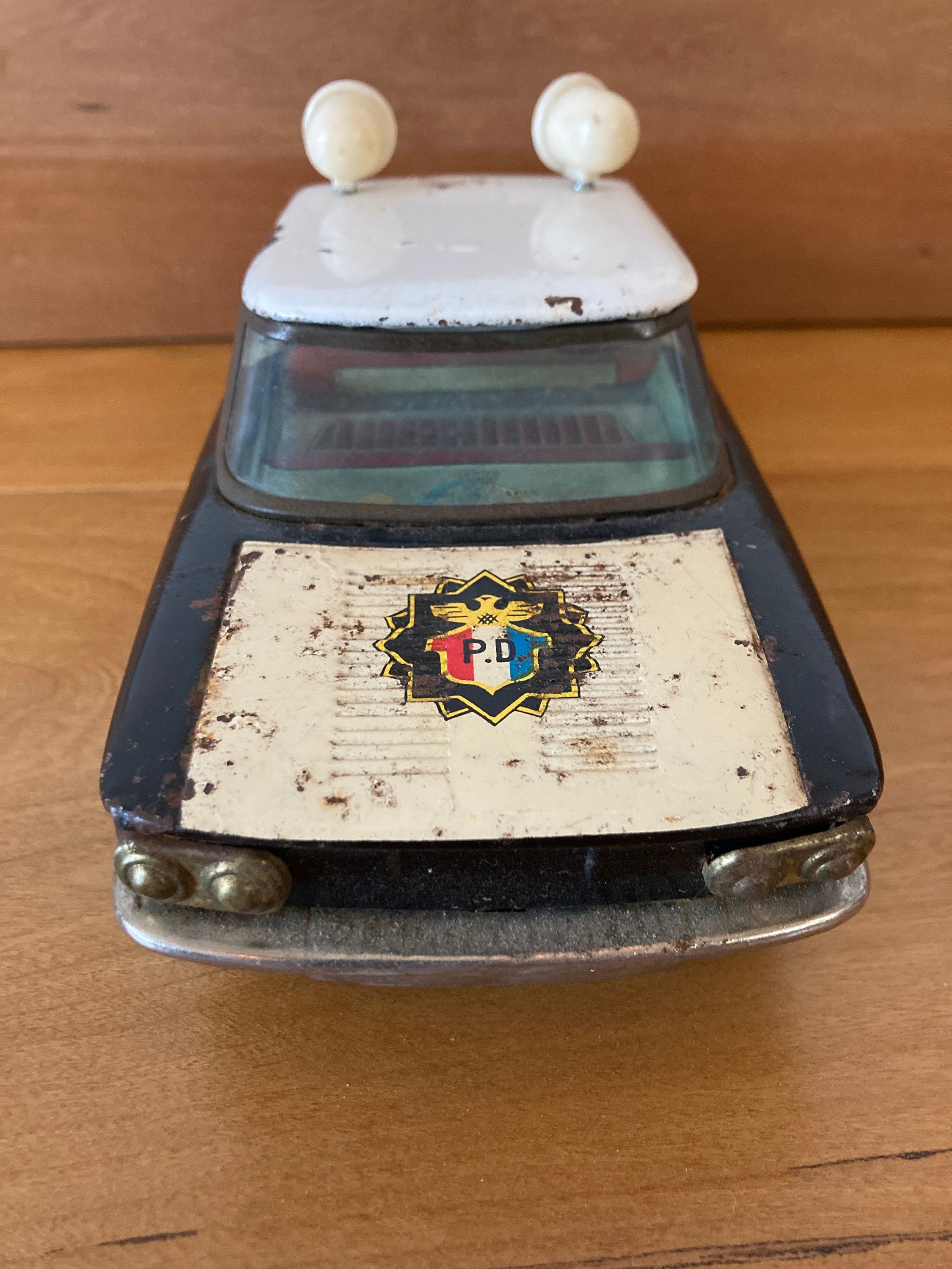 ブリキ パトカー police car レトロ ヴィンテージ tin ミニカー Vintage Tin Police Patrol Car Ichiko Made in Japan 1960s - Etsy