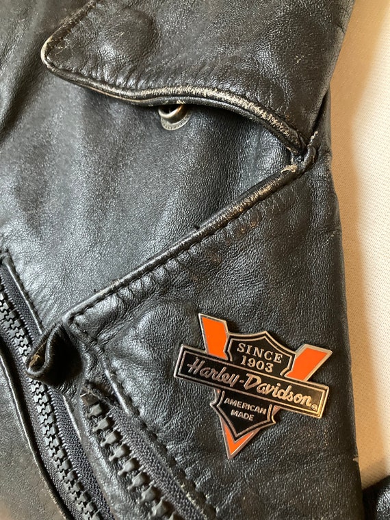 Vintage 80's Black Leather Women's Motorcycle Jac… - image 4