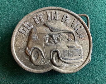 Vintage Do it in a Van Belt Buckle Funny