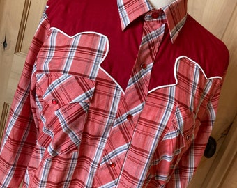 Vintage Kenny Rogers Western Collection by Karman Plaid Shirt