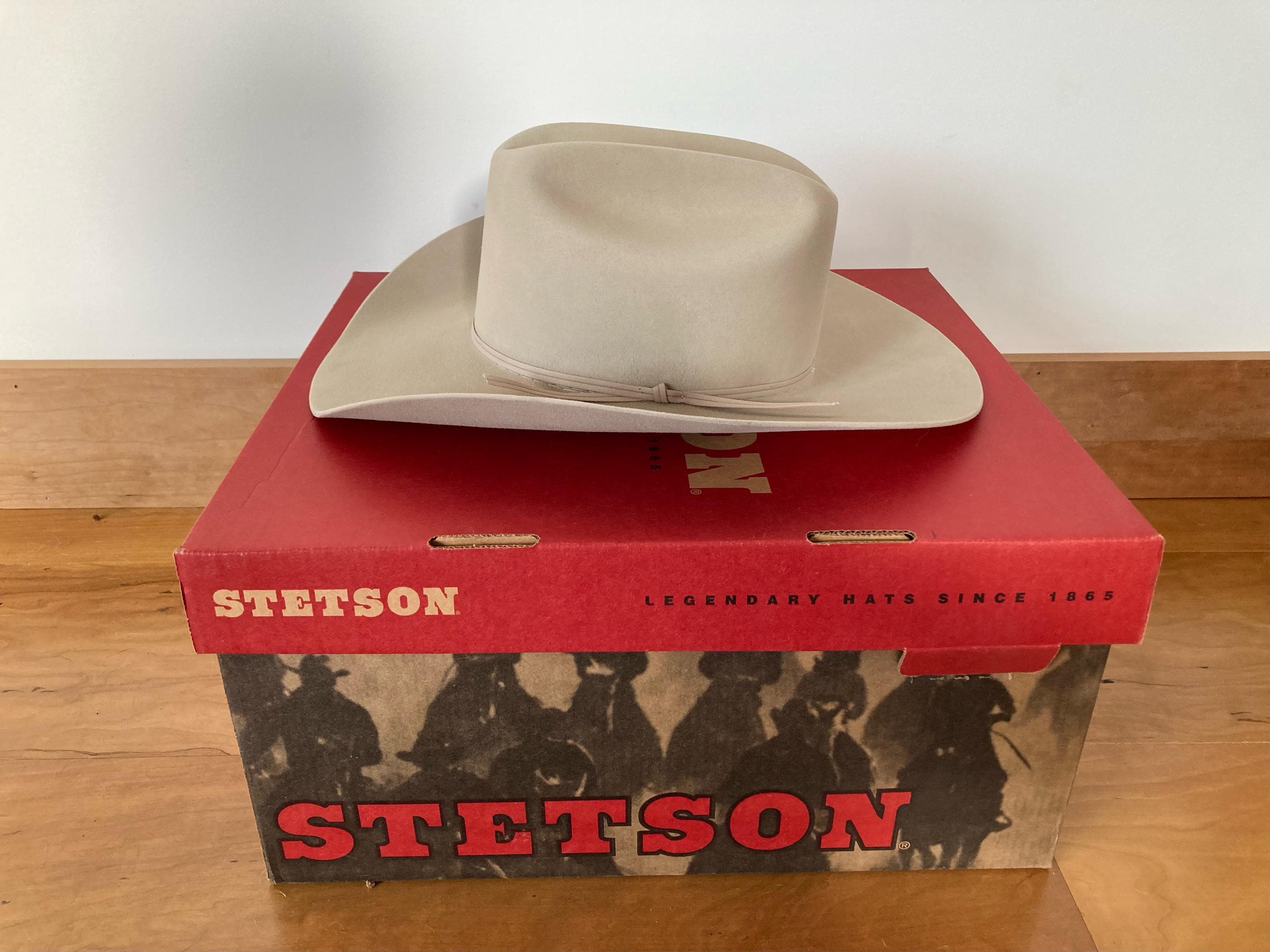 Original Vintage Stetson Cowboy Hat – D4 Ranch Tan, Size 7 3/8R