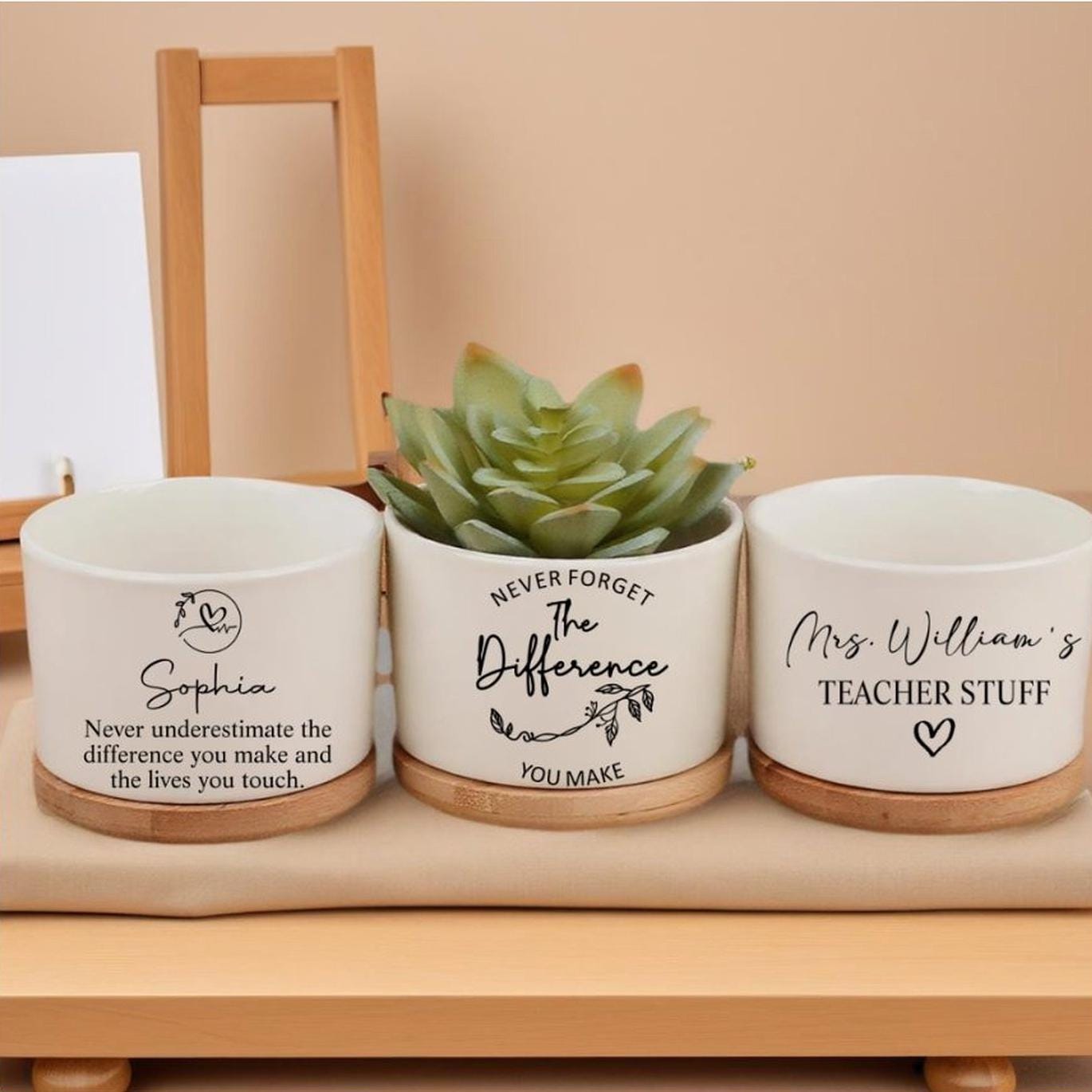 Keramik-Blumentopf Mit Aufschrift 'Thank You For Helping Me Grow' – Deko & Dankeschön-Geschenk Für Pflanzenfreunde