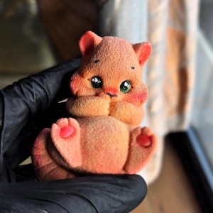 Flower Soap Arrangement With a Kitty, Body Wash, Funny Cat Shaped Soap, Decorative Easter Gift For girl, Decorative Realistic Soap Box