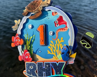 Personalized Finding Nemo Cake Topper: Birthday Party Decor
