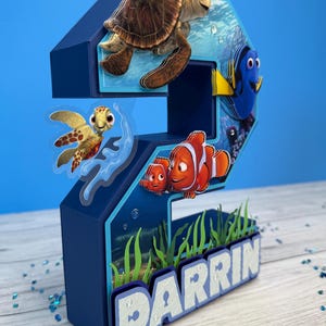 3D Finding Nemo Number, 3D Finding Nemo Numbers, 9” 3D Numbers Letters, Finding Nemo Birthday Decorations, Finding Nemo Party, 3D Letters.