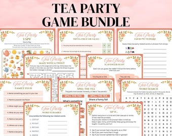 Tea Party Games Bundle – 15 Printable Games for Girls’ and Ladies’ Afternoon Tea, Bridal Shower & Kids’ Party Instant Download