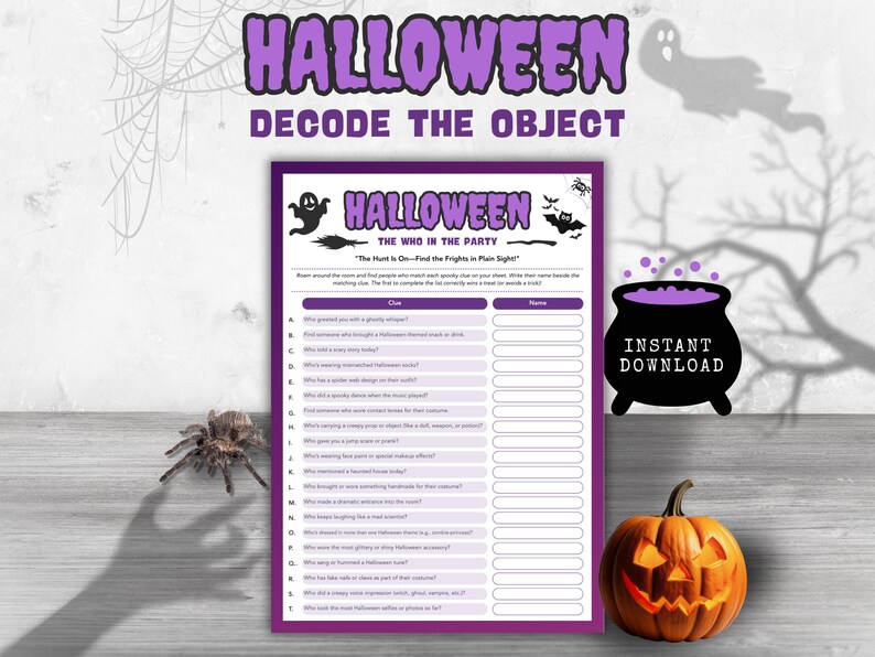 The Who in the Party Printable Halloween Game for Halloween Party ...