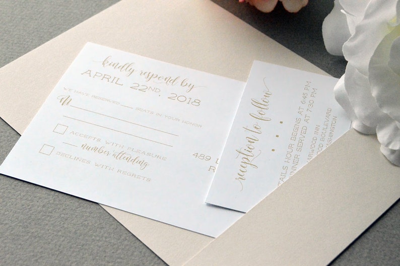 Floral Wedding Invitations Blush Pink and Champagne Wedding Etsy