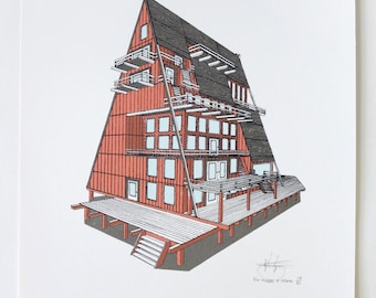 The A-Frame House // Original Screenprint