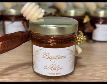 Wedding & Christening Favor: Small Personalized Handmade Honey Jar | Apidelice